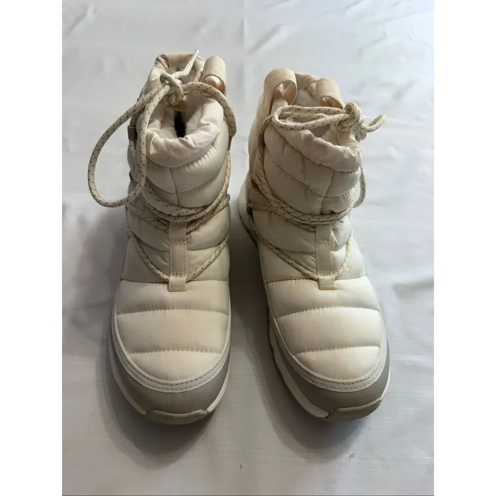 The North Face Thermoball Lace-Up Waterproof Boot Off White/Cream Women's Size 8